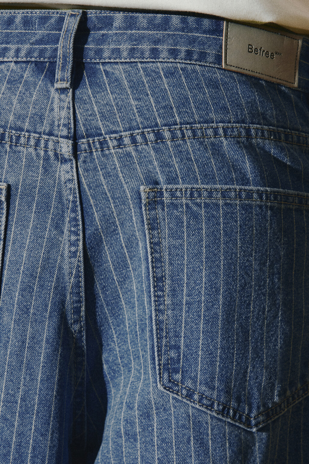 Джинсы straight fit со средней посадкой в полоску - цвет синий - 7