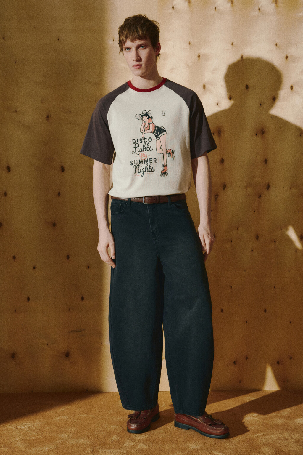 Джинсы barrel fit со средней посадкой вареные - цвет черный - 5