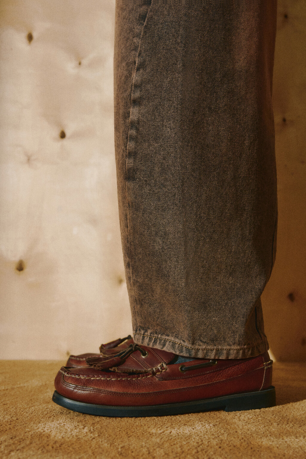 Джинсы barrel fit со средней посадкой вареные - цвет коричневый - 7