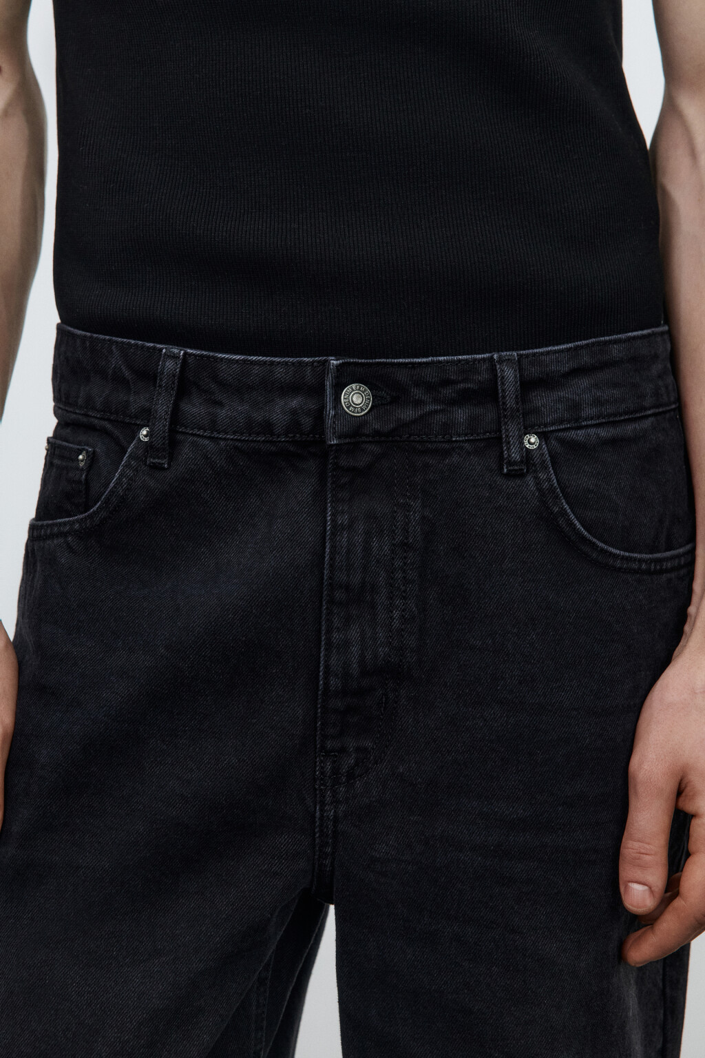 Джинсы клеш со средней посадкой - цвет черный - 5