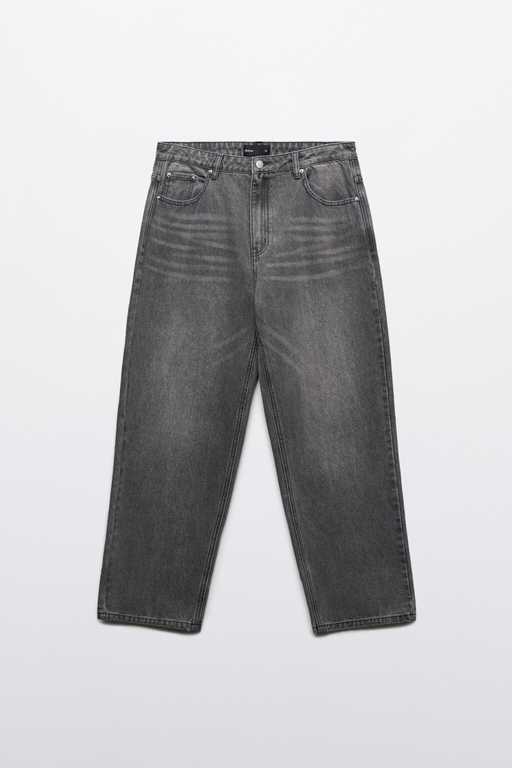 Джинсы straight fit со средней посадкой - цвет серый - 1