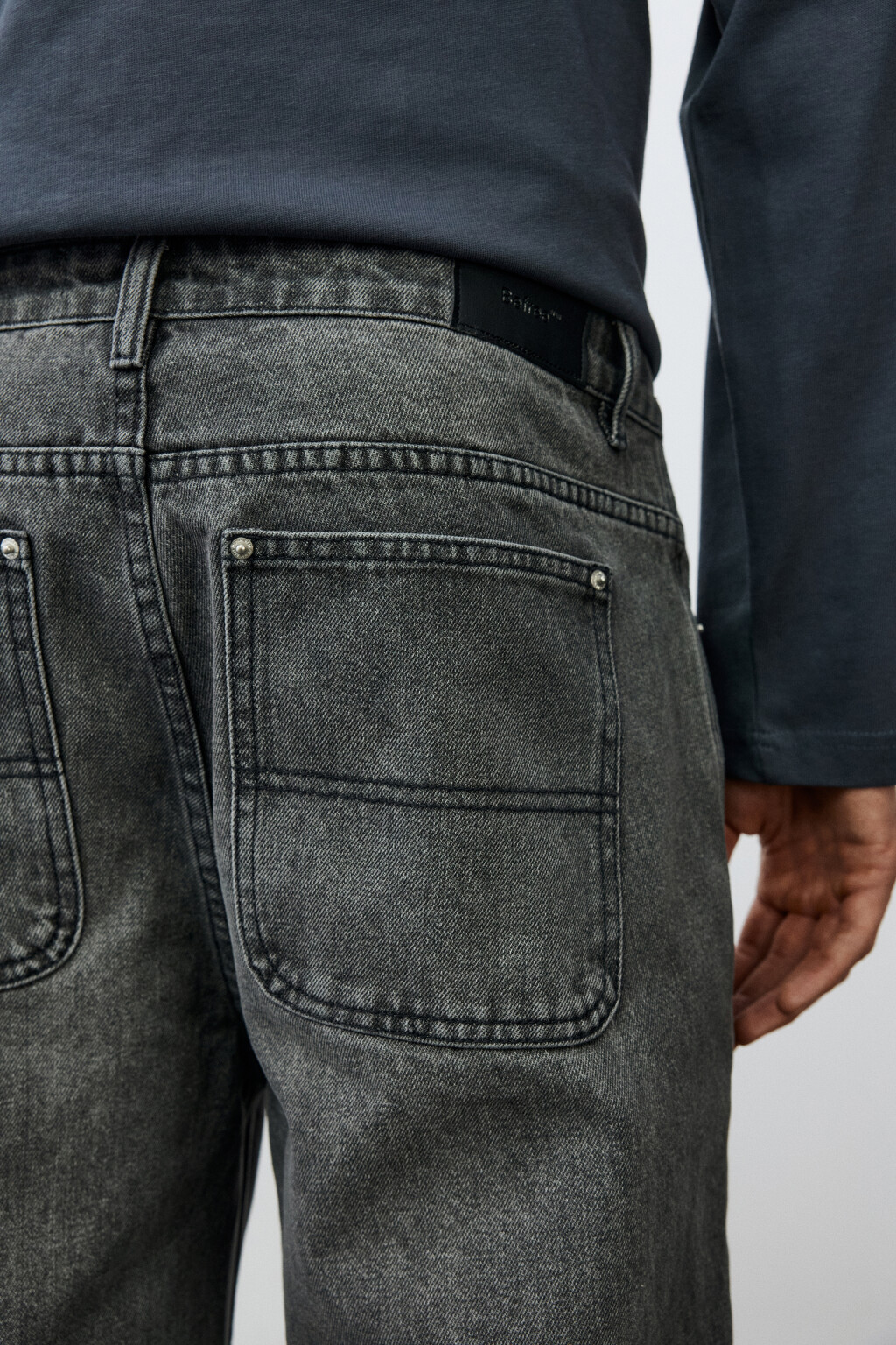 Джинсы straight fit со средней посадкой - цвет серый - 6