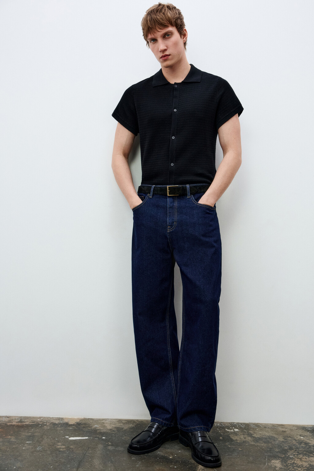 Джинсы wide leg со средней посадкой - цвет синий - 3