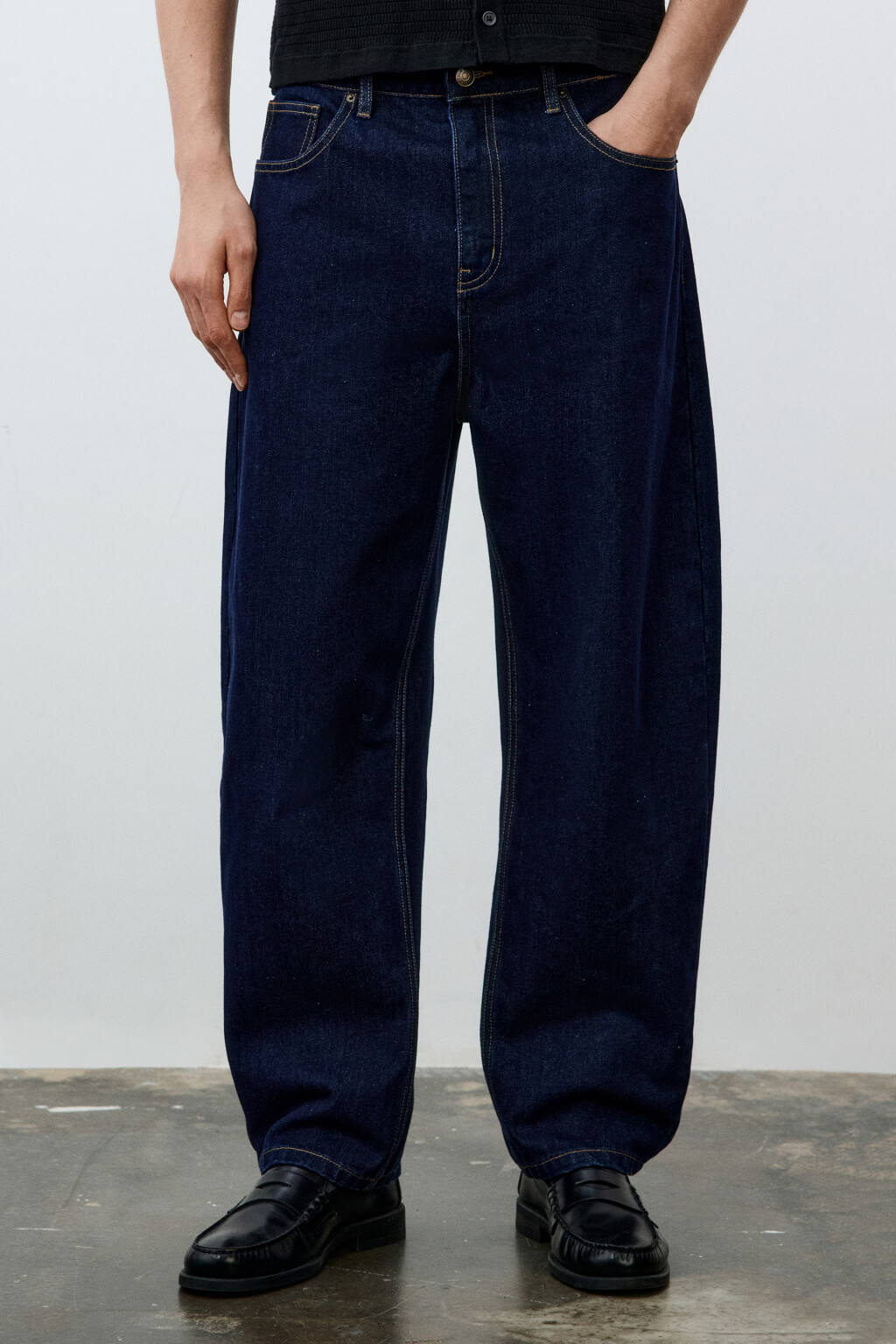 Джинсы wide leg со средней посадкой - цвет синий - 4