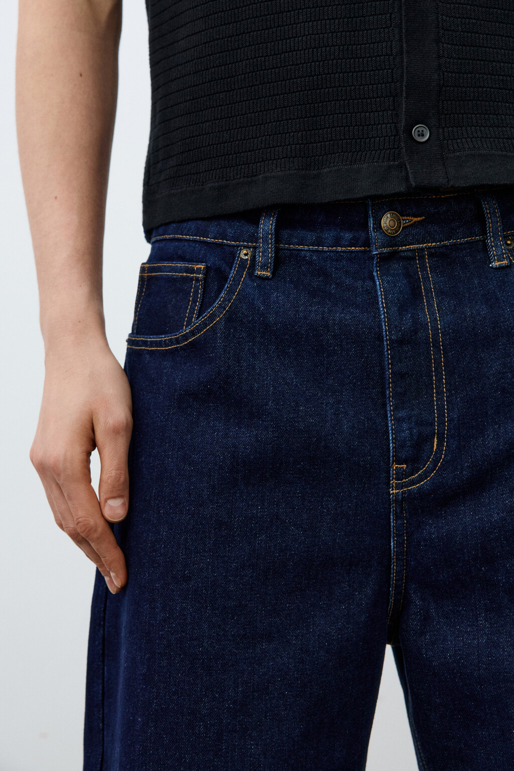 Джинсы wide leg со средней посадкой - цвет синий - 7