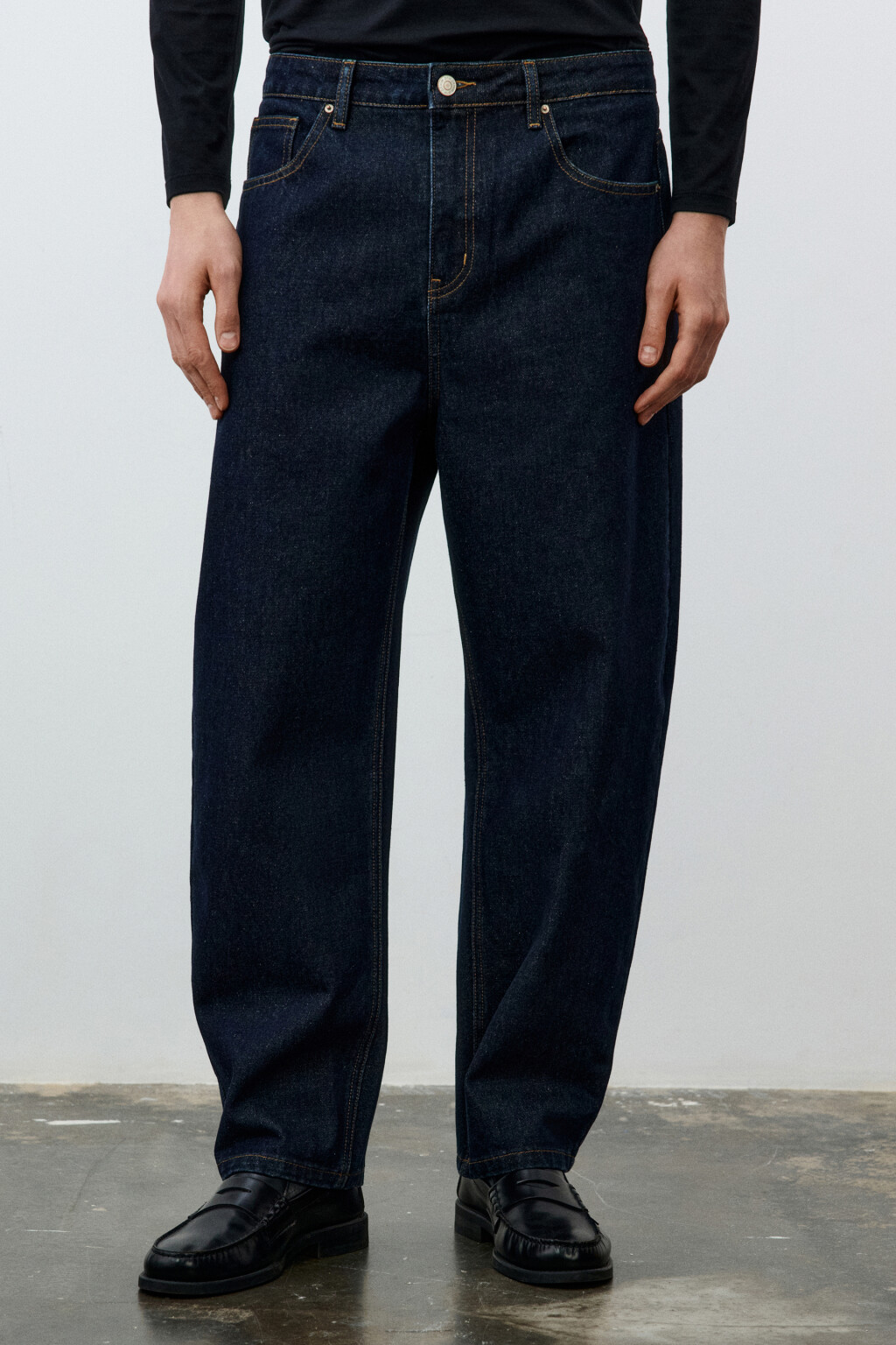 Джинсы wide leg со средней посадкой - цвет синий - 3