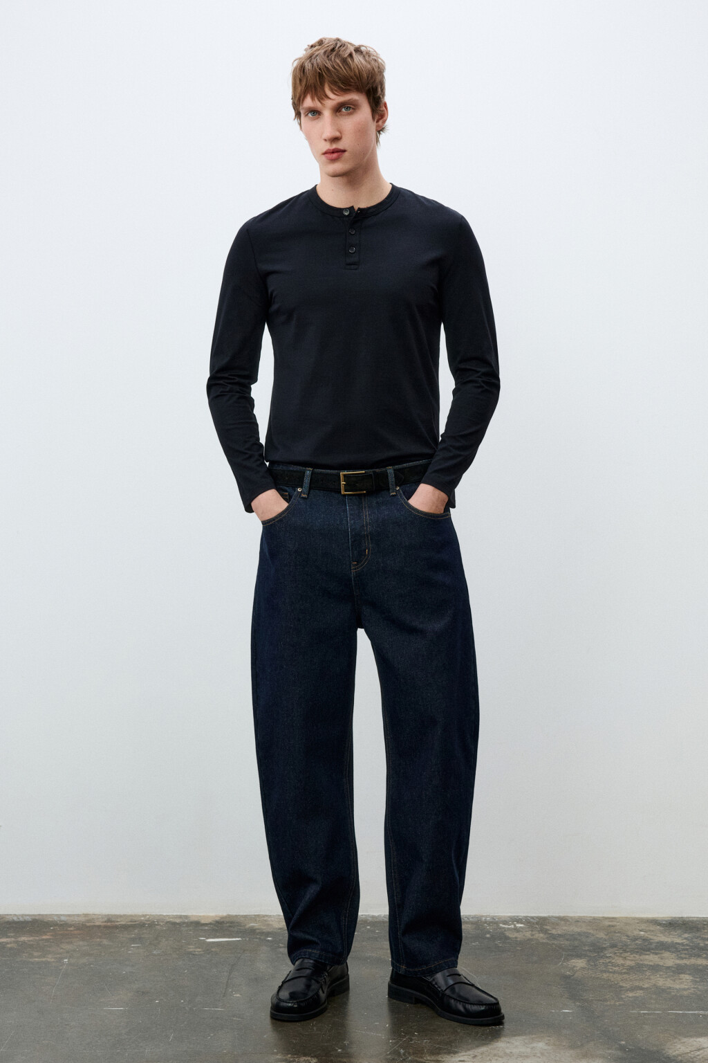 Джинсы wide leg со средней посадкой - цвет синий - 5