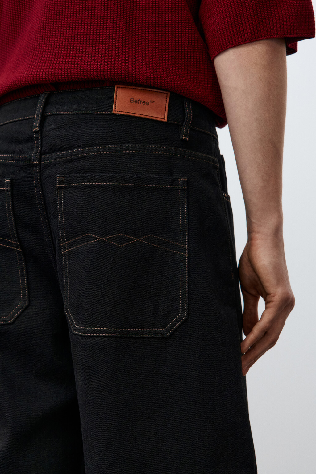 Джинсы wide leg со средней посадкой - цвет черный - 8