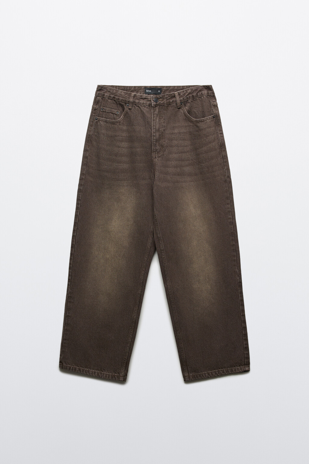 Джинсы baggy fit со средней посадкой - цвет коричневый - 1