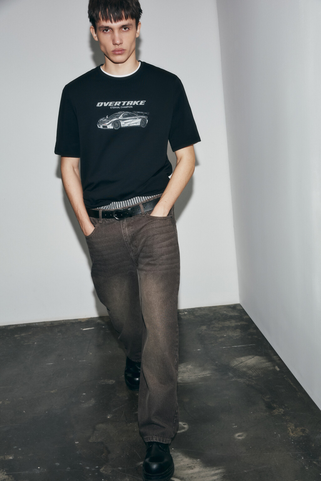 Джинсы baggy fit со средней посадкой - цвет коричневый - 2