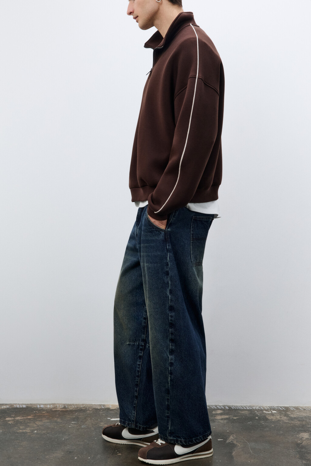 Джинсы baggy fit со средней посадкой - цвет голубой - 2