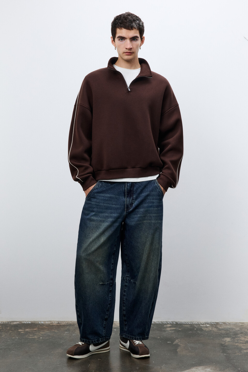 Джинсы baggy fit со средней посадкой - цвет голубой - 5