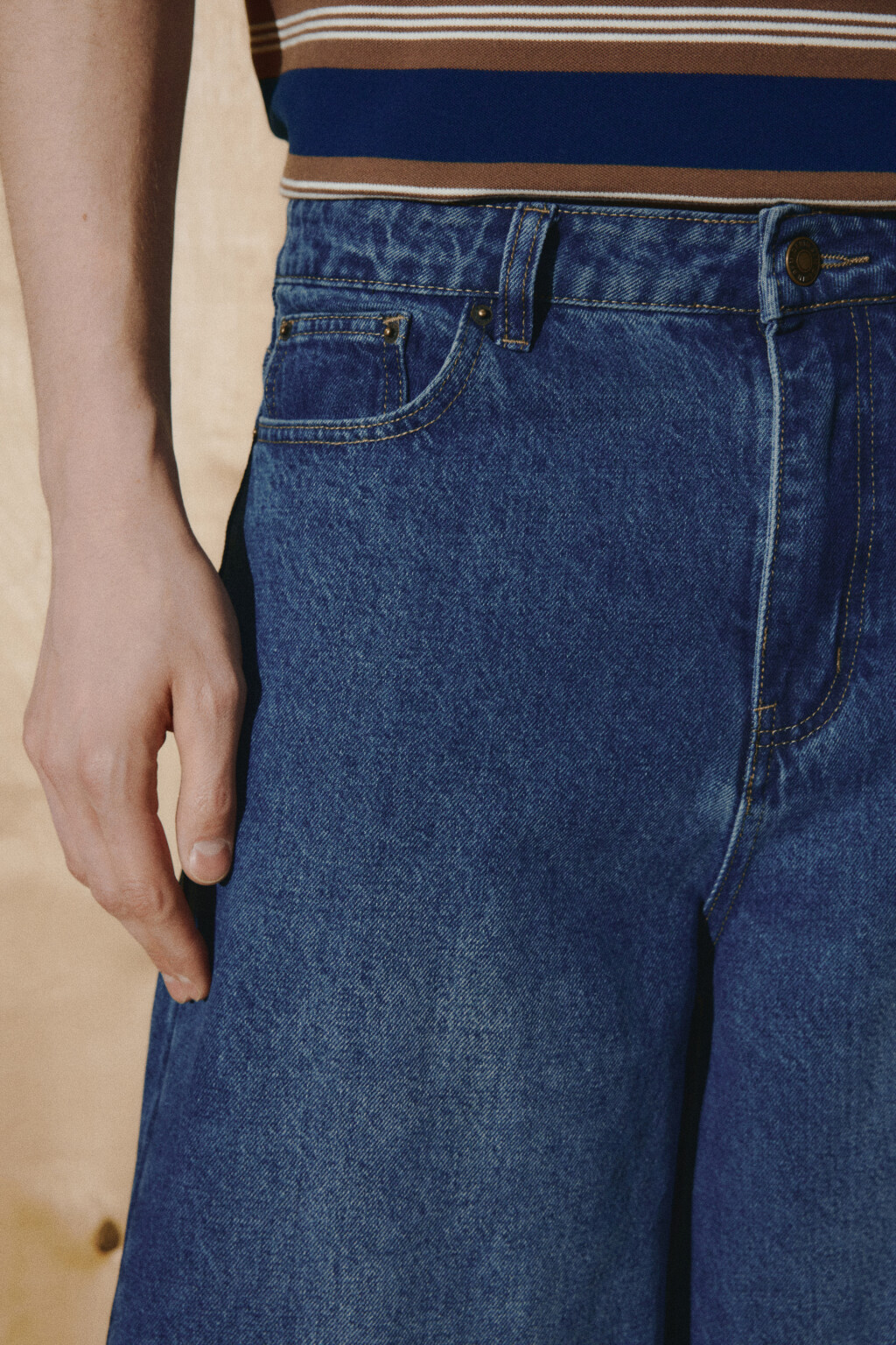 Джинсы barrel fit со средней посадкой - цвет голубой - 6