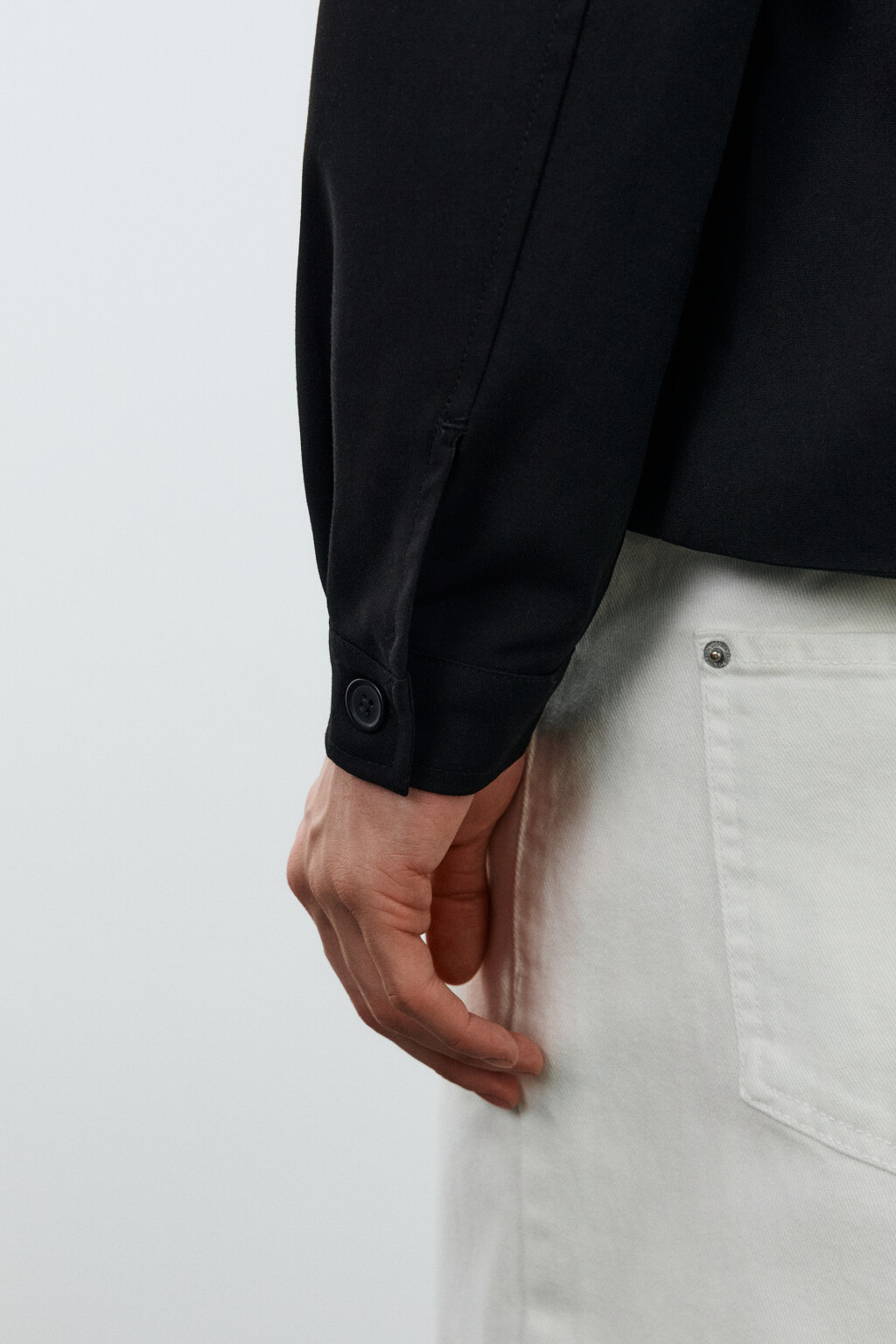 Рубашка-овершот на молнии - цвет черный - 6