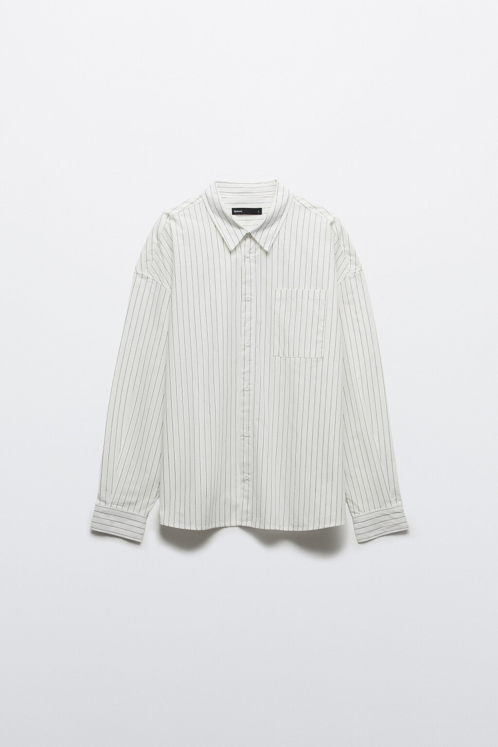 Рубашка хлопковая в полоску - цвет белый - 7