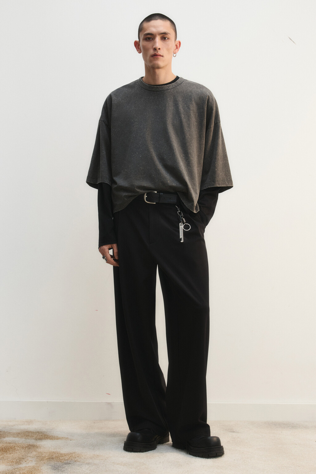 Футболка хлопковая укороченная - цвет серый - 4