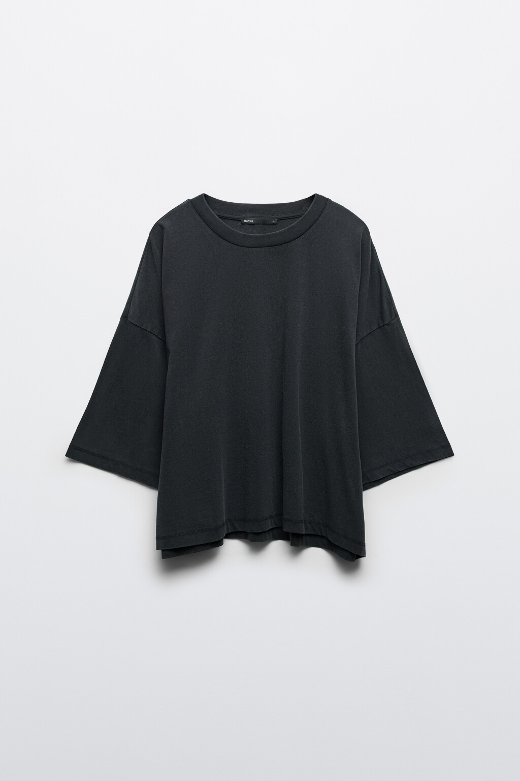 Футболка хлопковая укороченная - цвет черный - 8