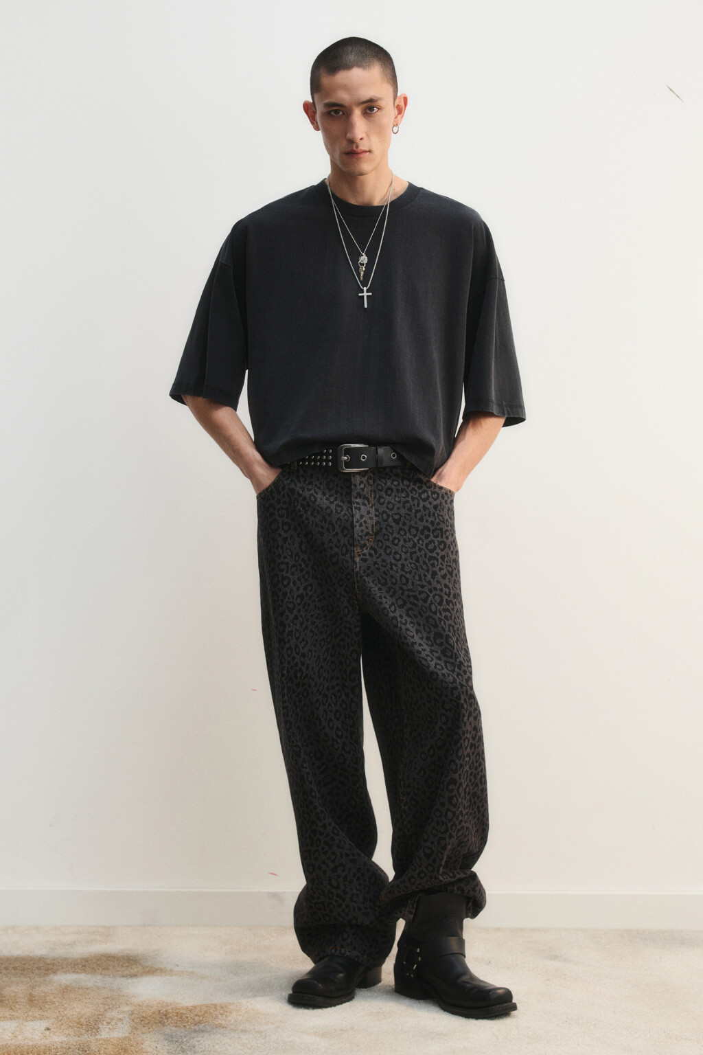 Футболка хлопковая укороченная - цвет черный - 5