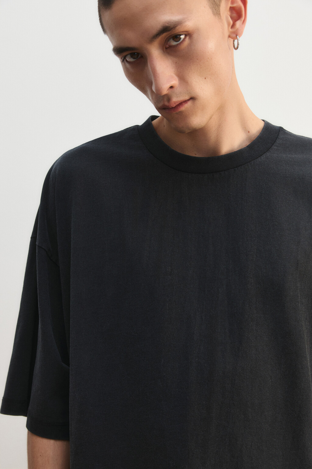 Футболка хлопковая укороченная - цвет черный - 6