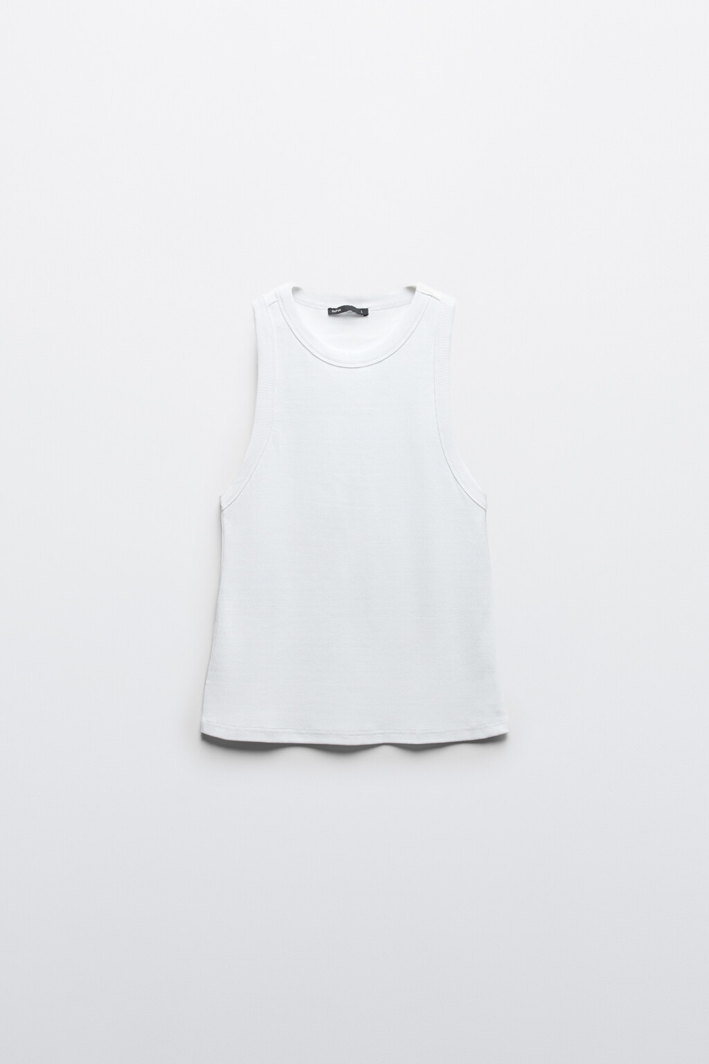 Майка с окантовкой в рубчик - цвет белый - 8