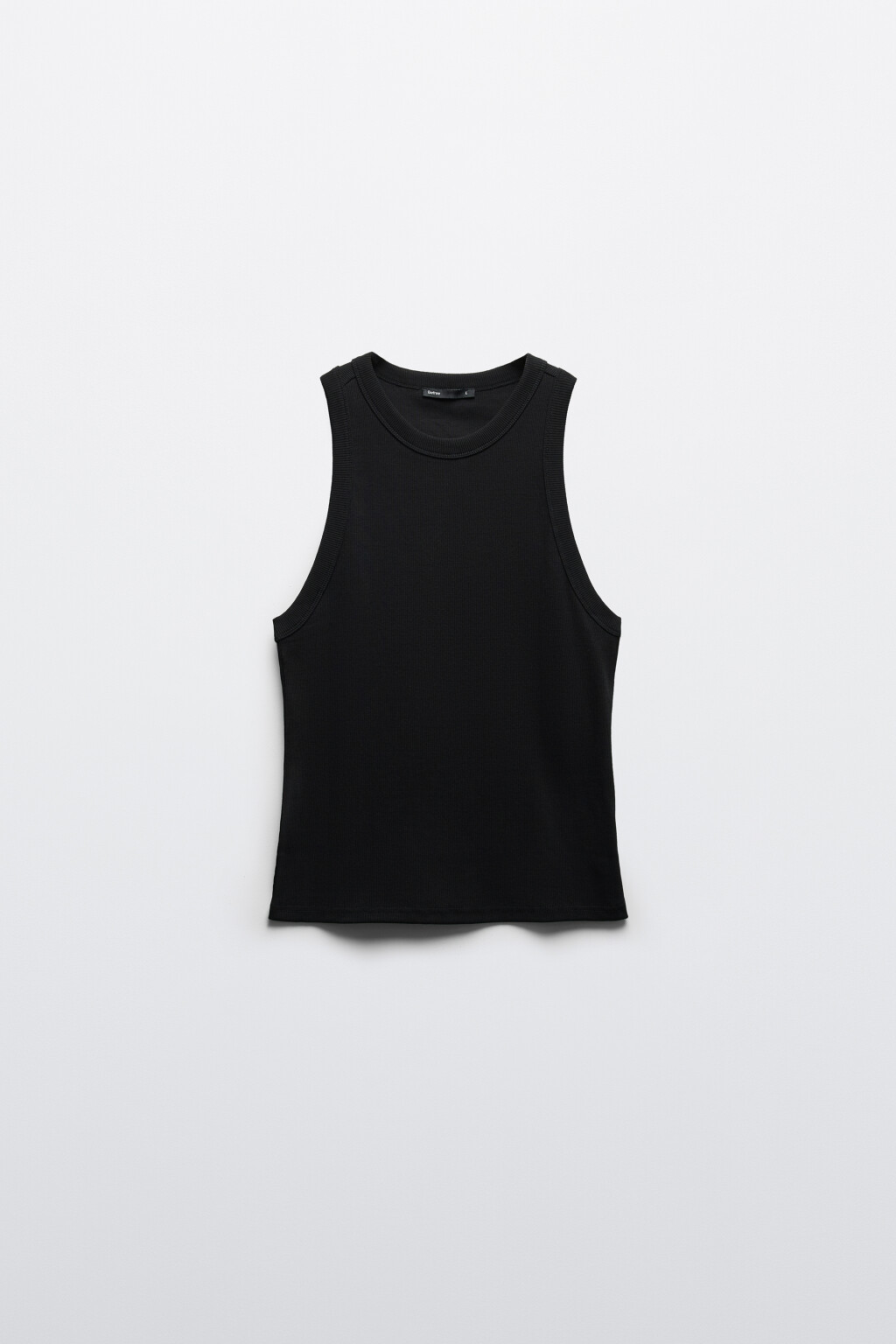 Майка с окантовкой в рубчик - цвет черный - 8