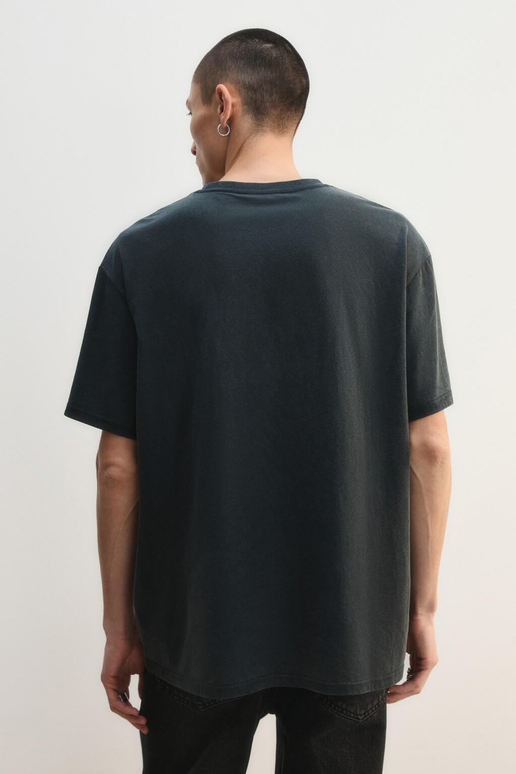 Футболка хлопковая с принтом - цвет черный - 5