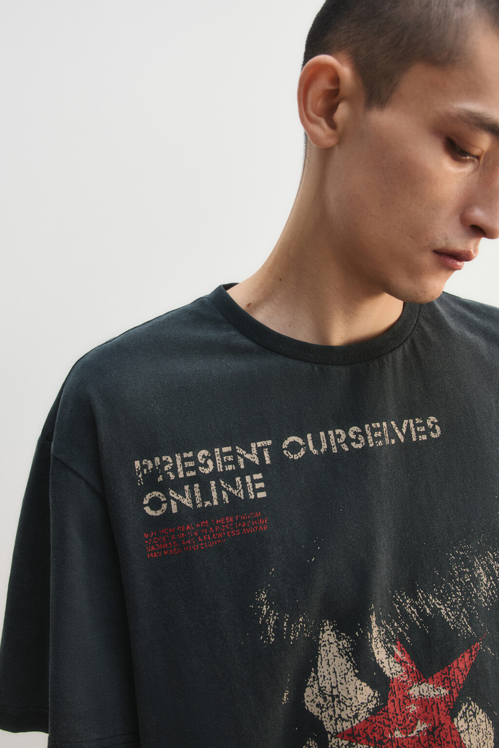 Футболка хлопковая с принтом - цвет черный - 7