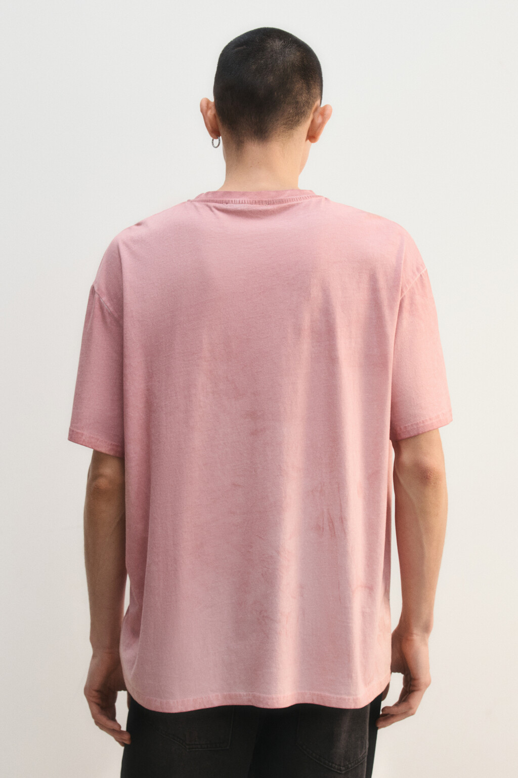 Футболка хлопковая с принтом - цвет розовый - 5