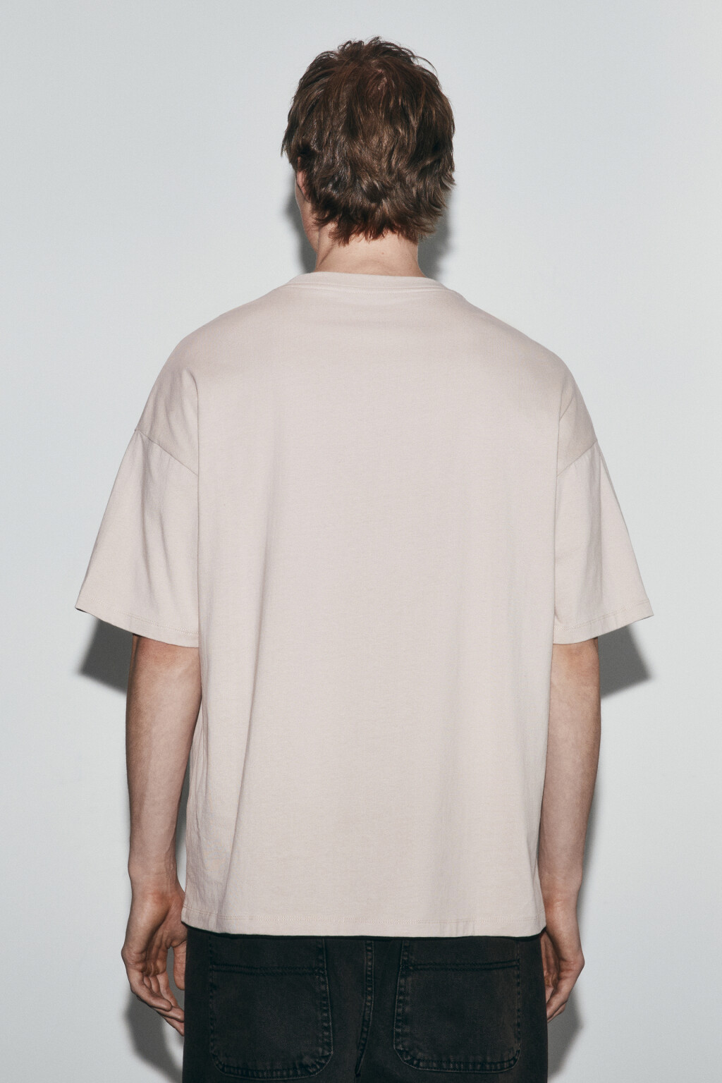 Футболка oversize хлопковая с принтом - цвет розовый - 4