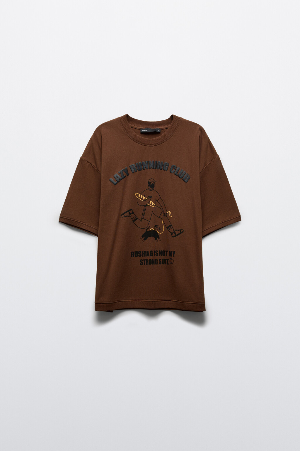 Футболка хлопковая с вареным эффектом - цвет коричневый - 1