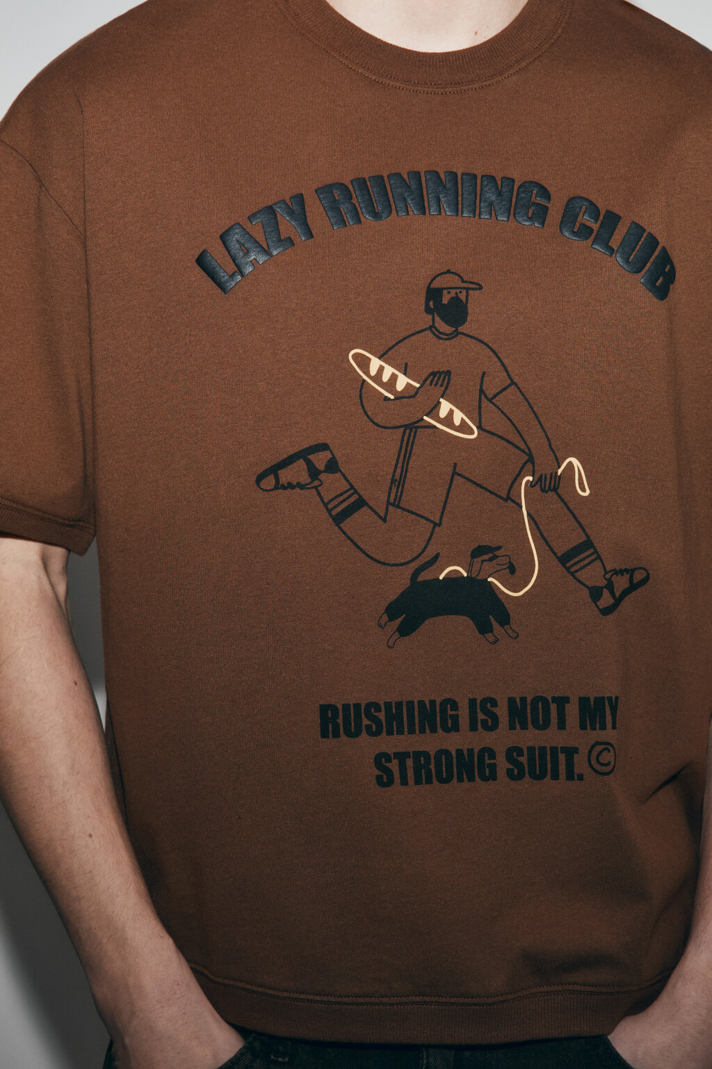 Футболка хлопковая с вареным эффектом - цвет коричневый - 7