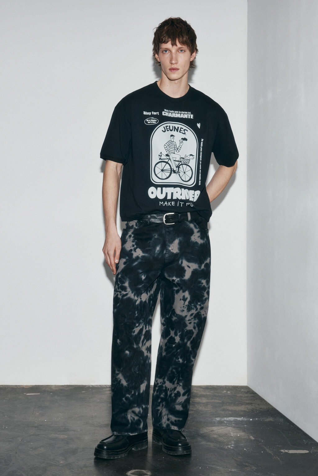 Футболка хлопковая с вареным эффектом - цвет черный - 5