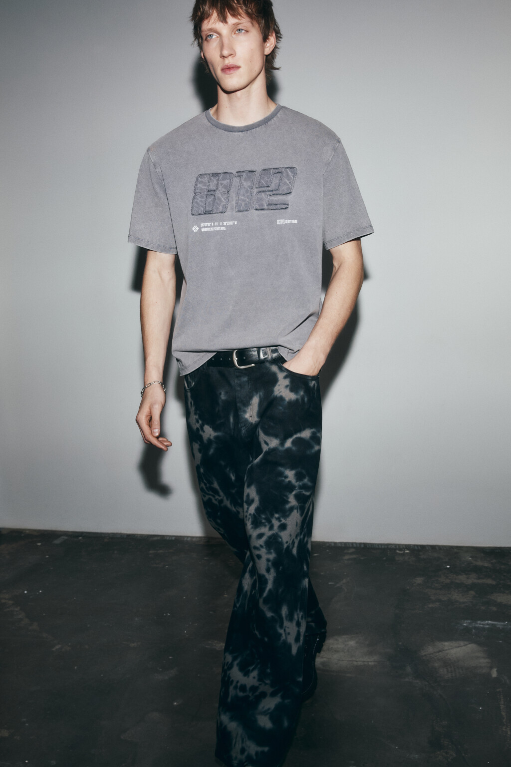 Футболка хлопковая с вареным эффектом - цвет серый - 2