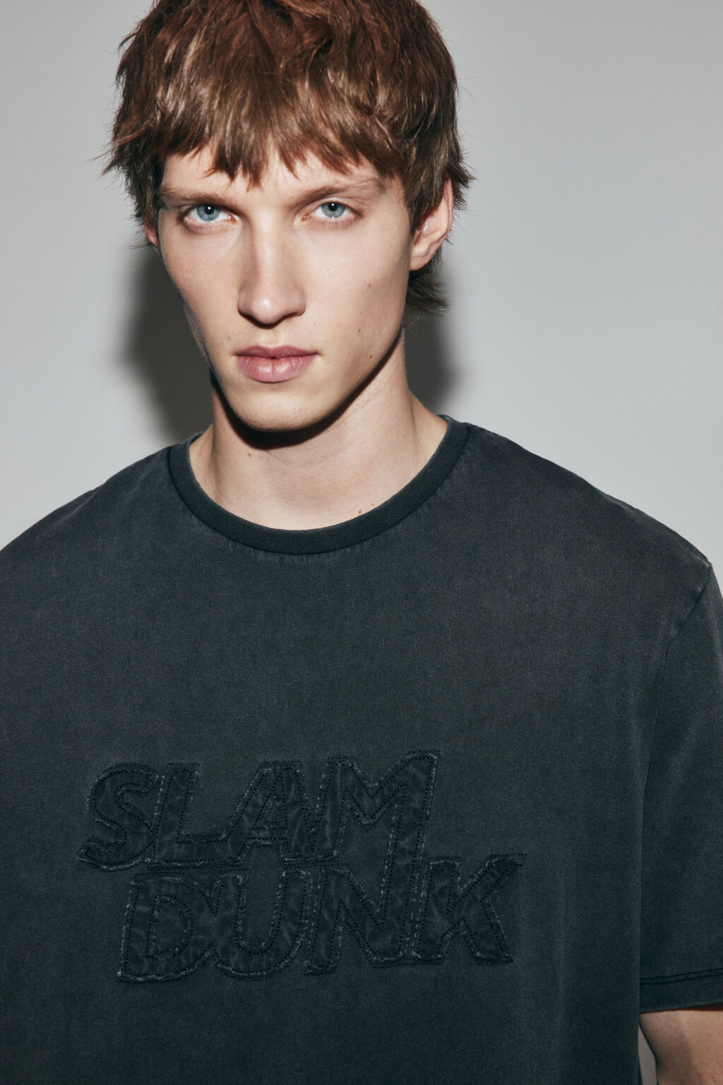 Футболка хлопковая с вареным эффектом - цвет черный - 1