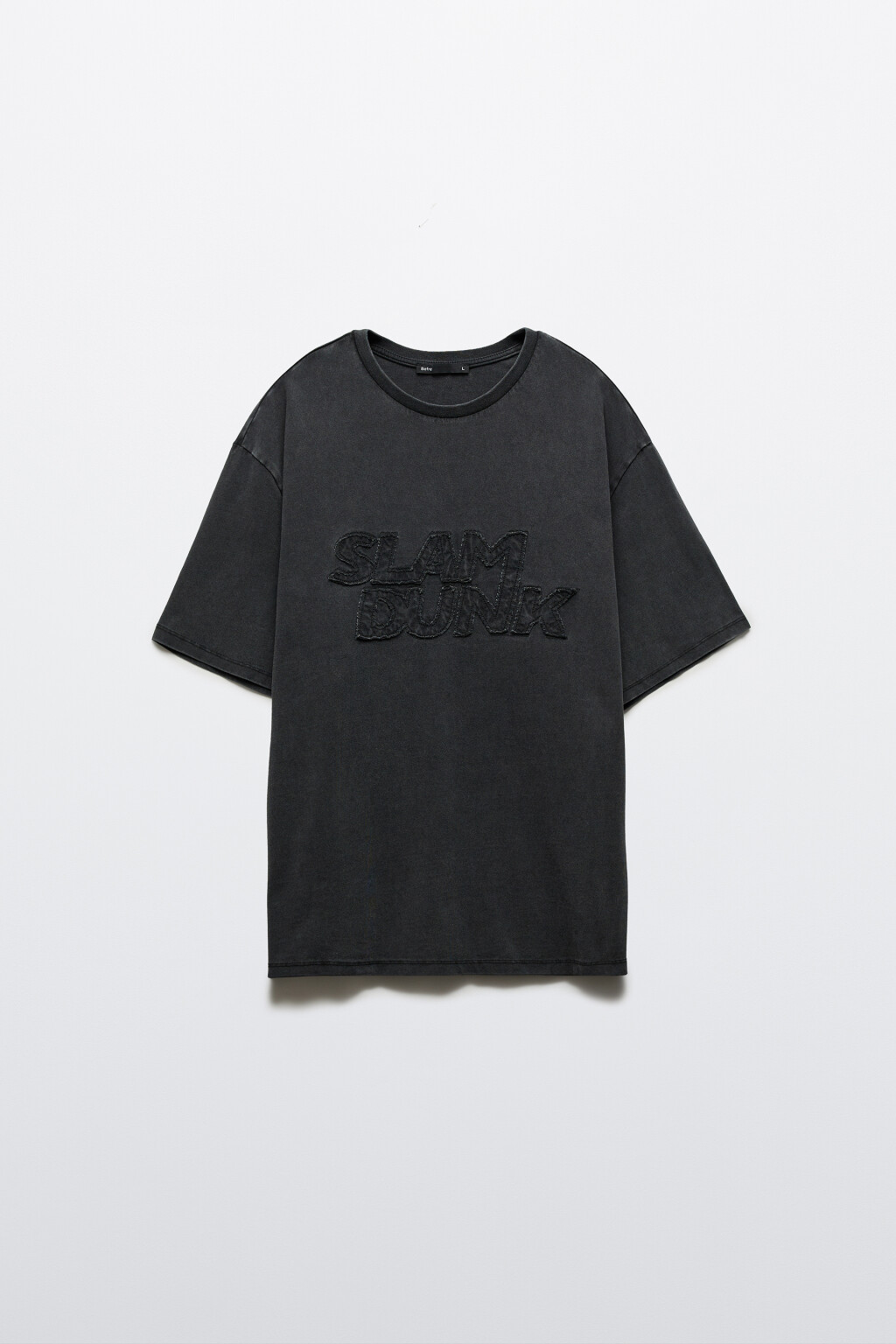 Футболка хлопковая с вареным эффектом - цвет черный - 1