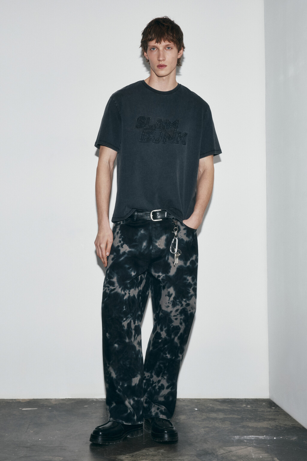 Футболка хлопковая с вареным эффектом - цвет черный - 5