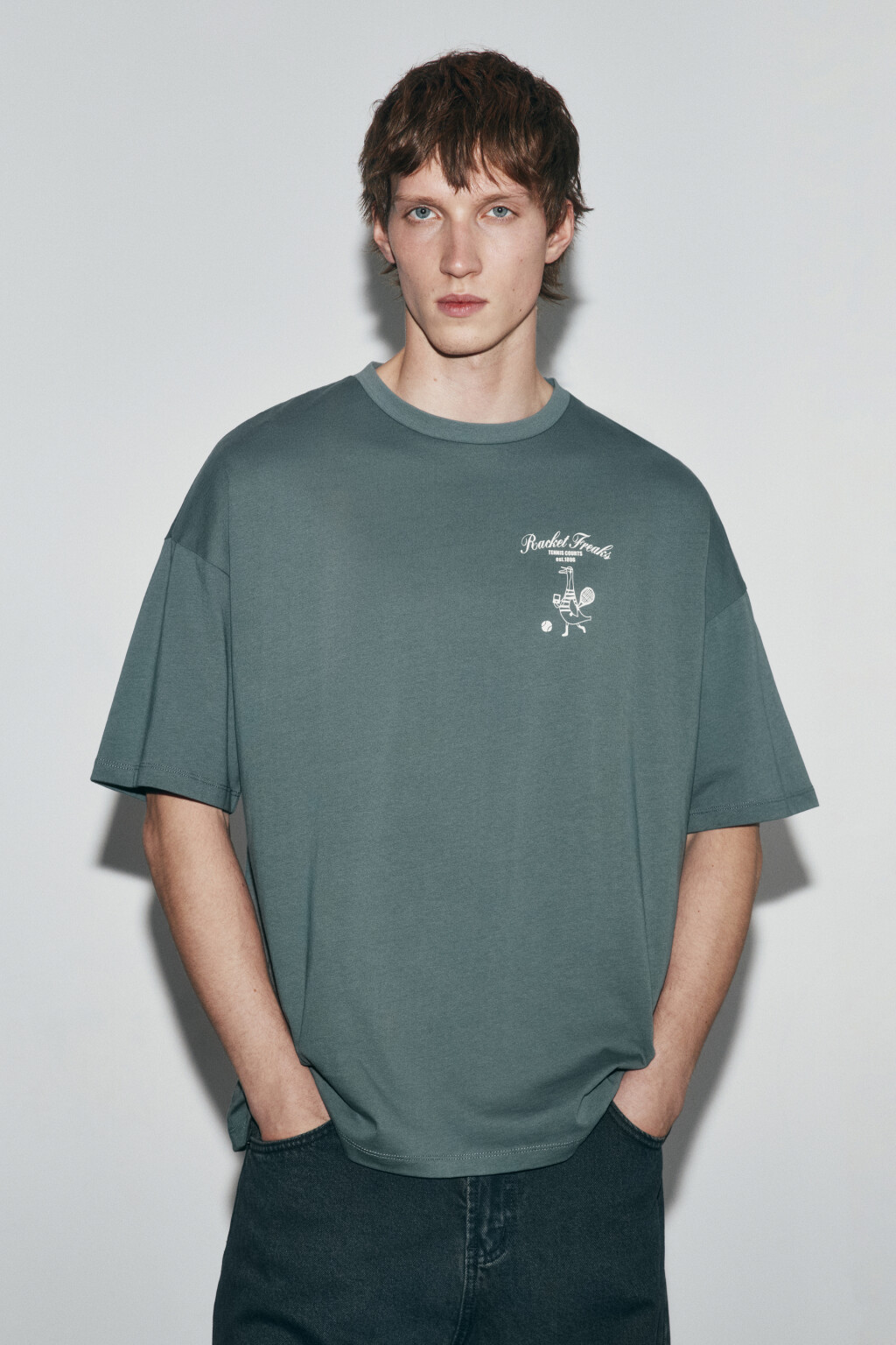 Футболка хлопковая с логотипом - цвет зеленый - 3