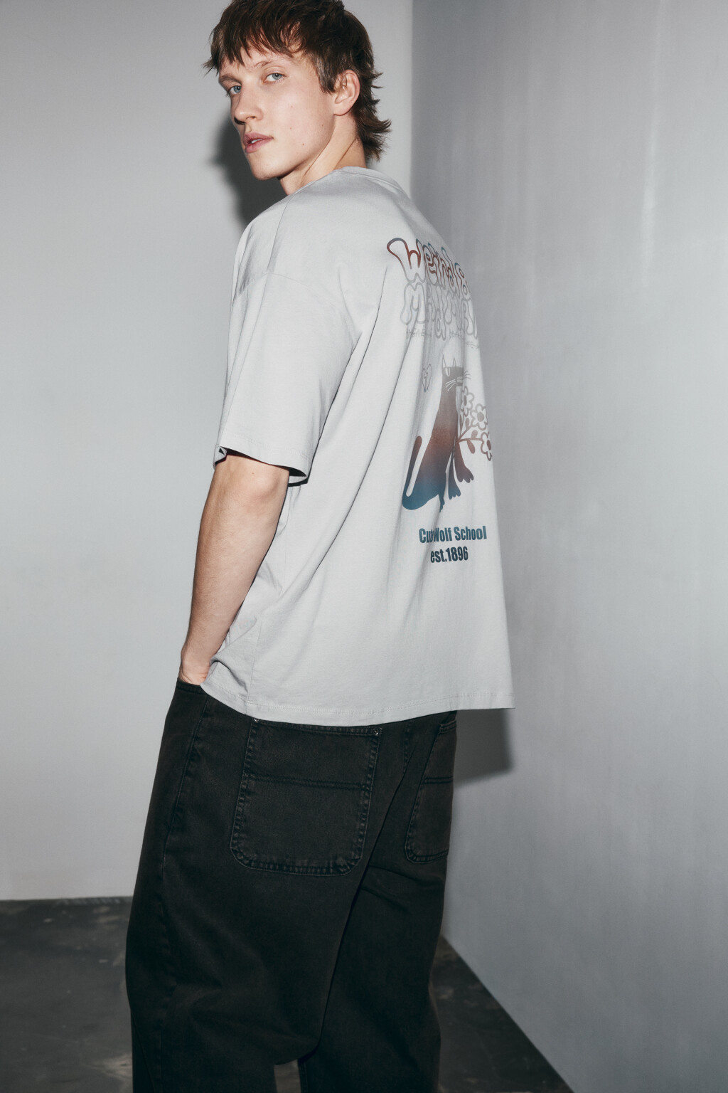 Футболка хлопковая с логотипом - цвет серый - 1