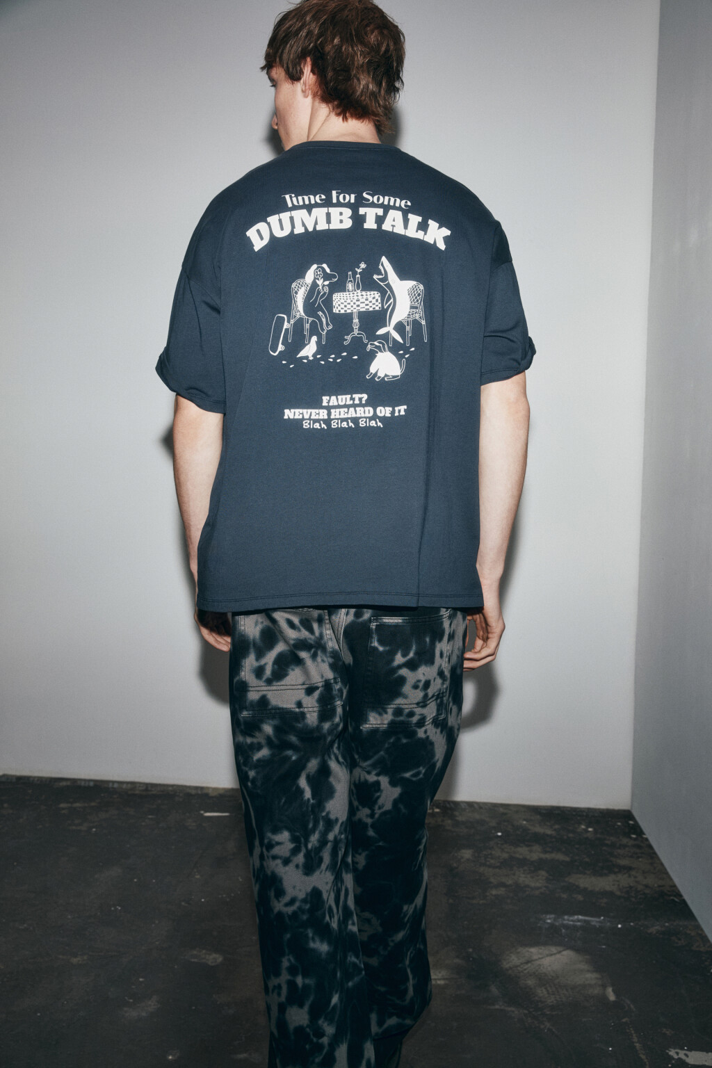 Футболка хлопковая с логотипом - цвет синий - 1