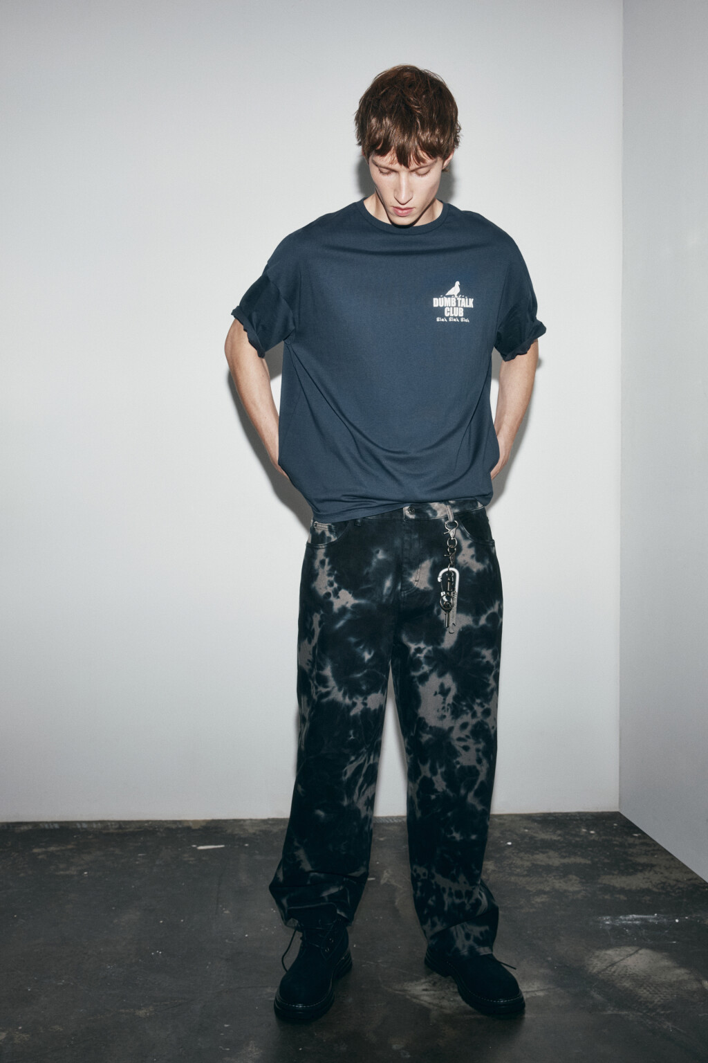 Футболка хлопковая с логотипом - цвет синий - 2