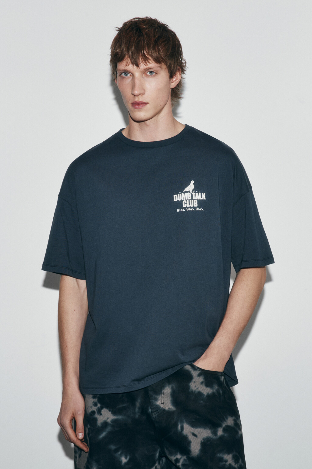 Футболка хлопковая с логотипом - цвет синий - 3