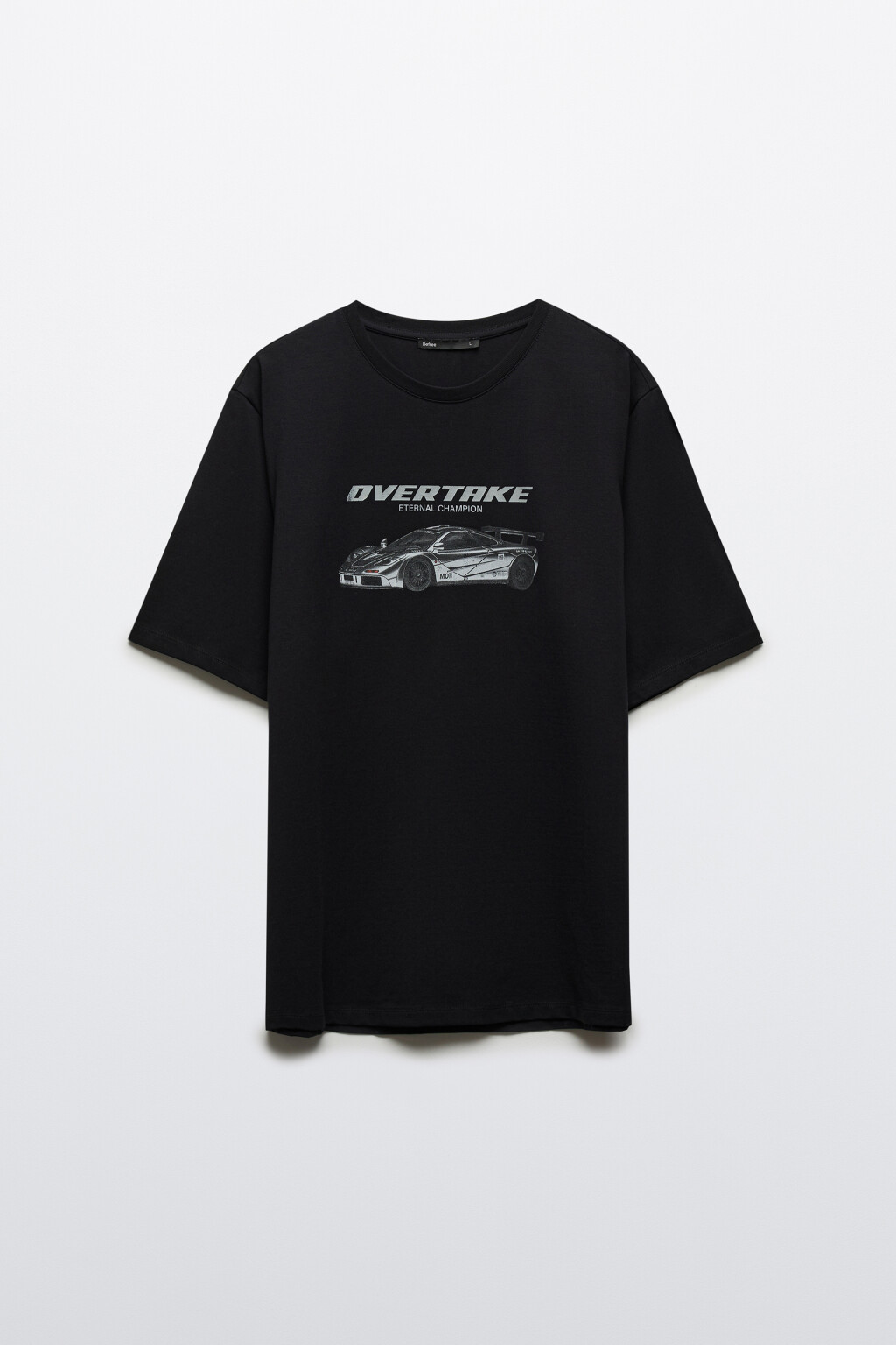 Футболка хлопковая с принтом - цвет черный - 1