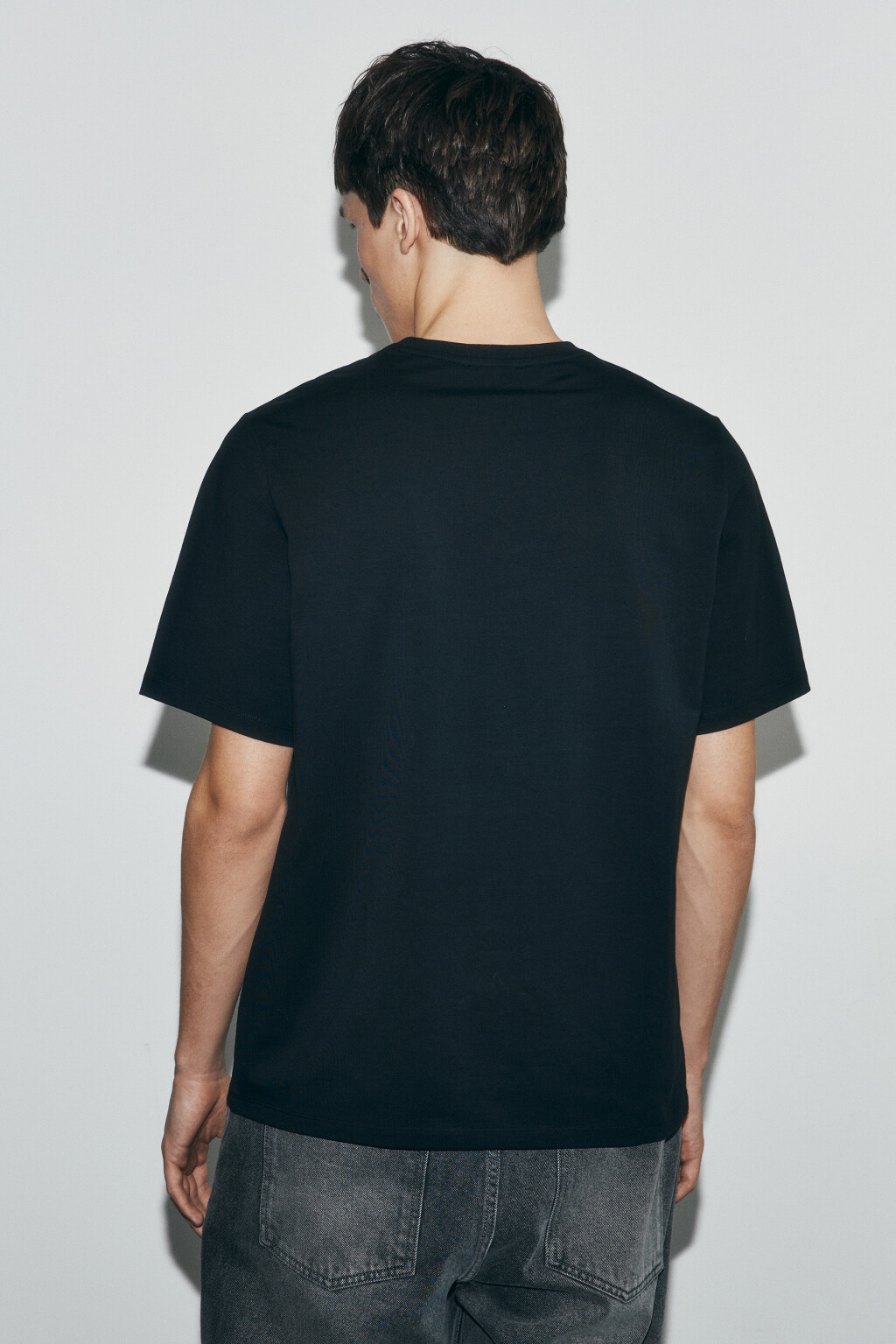 Футболка хлопковая с принтом - цвет черный - 4