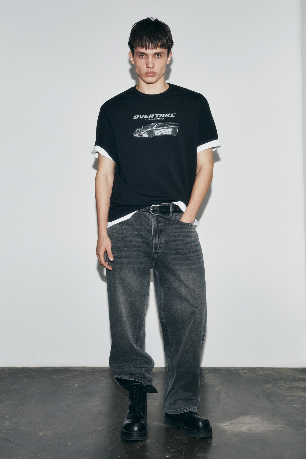 Футболка хлопковая с принтом - цвет черный - 5