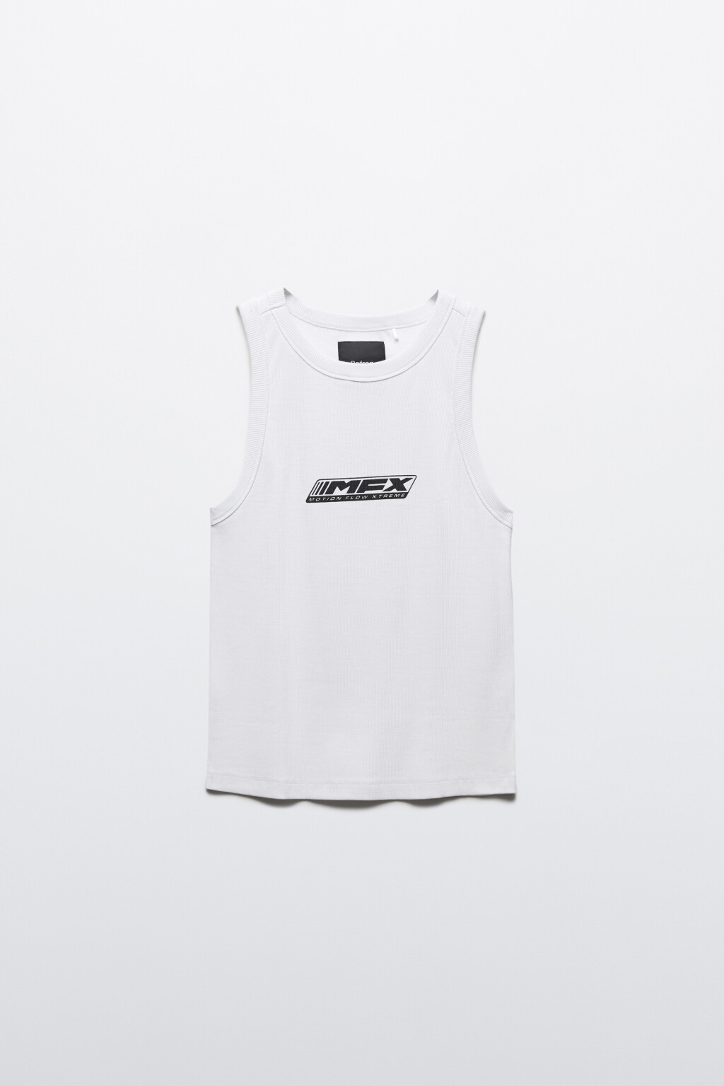 Майка-топ облегающая в рубчик с принтом - цвет белый - 1