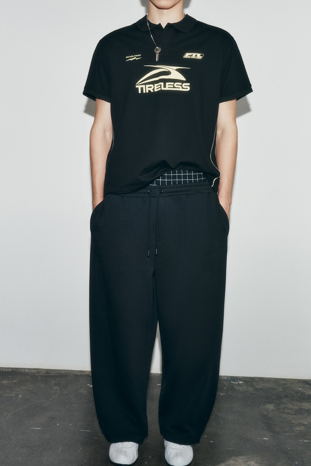 Футболка-поло со светоотражающими вставками - цвет черный - 2