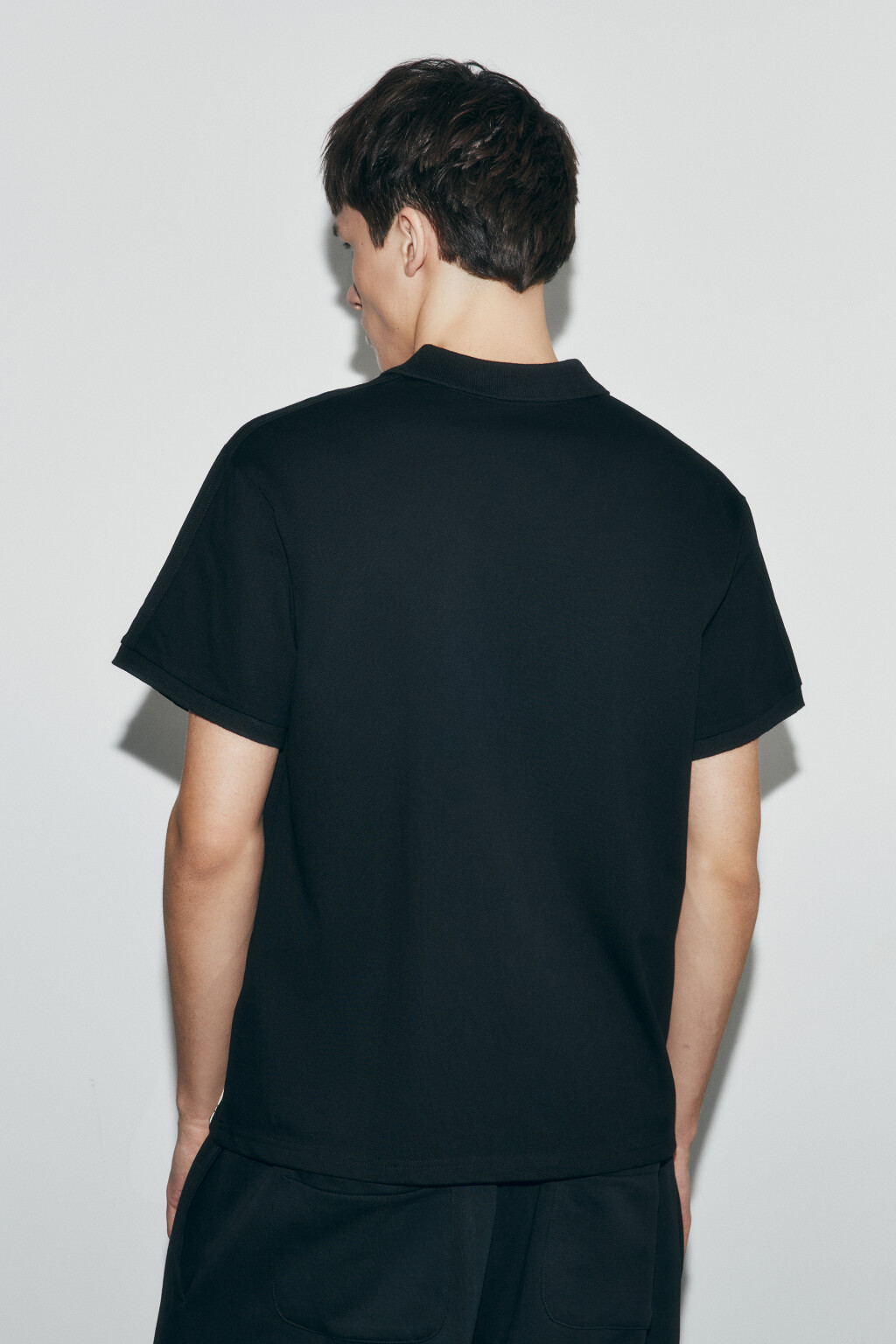 Футболка-поло со светоотражающими вставками - цвет черный - 4