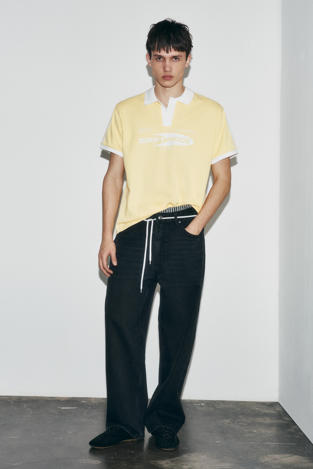 Футболка-поло со светоотражающими вставками - цвет желтый - 4