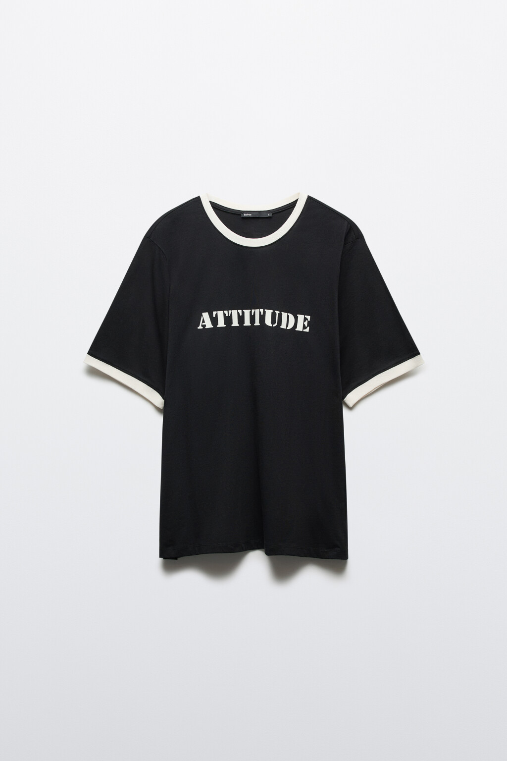 Футболка с принтом и контрастной окантовкой - цвет черный - 7