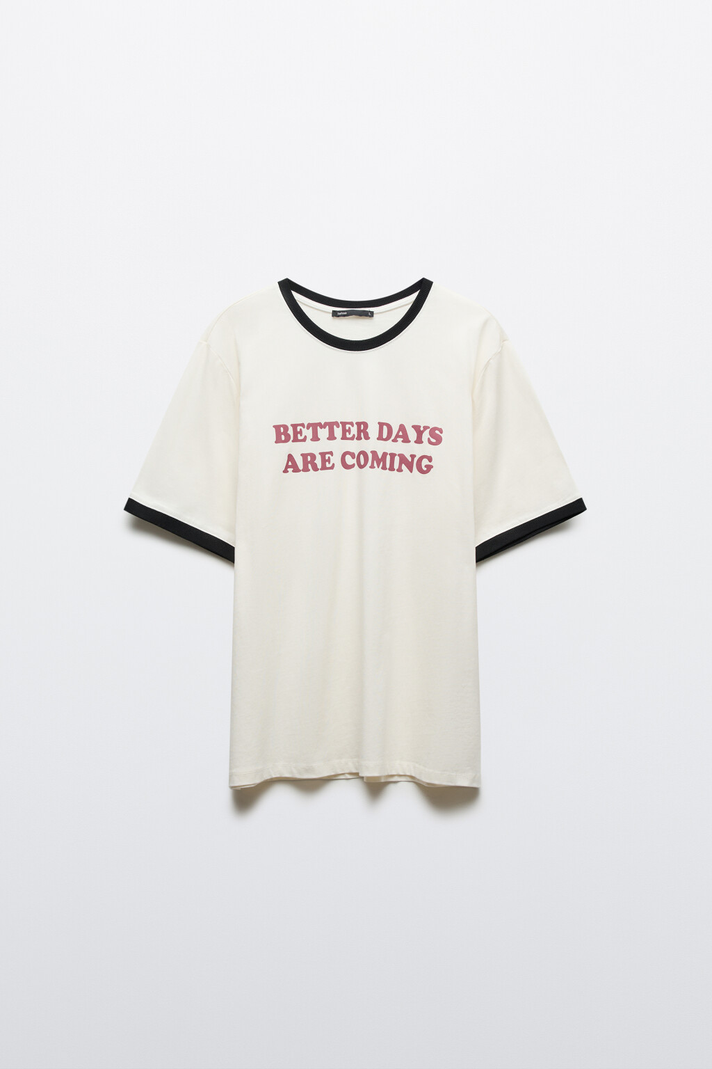 Футболка с принтом и контрастной окантовкой - цвет белый - 8